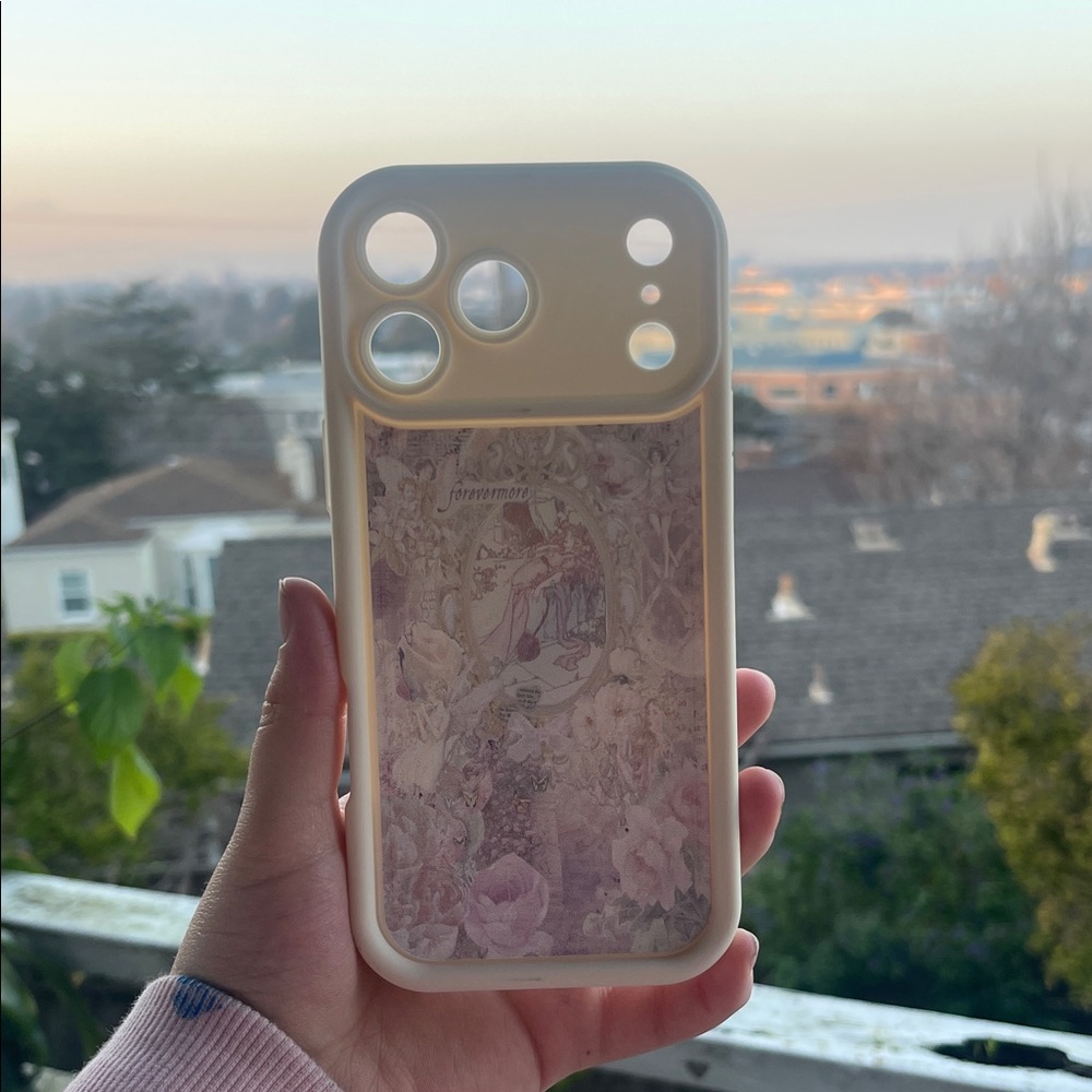 Floral Pattern Phone Case - Cream